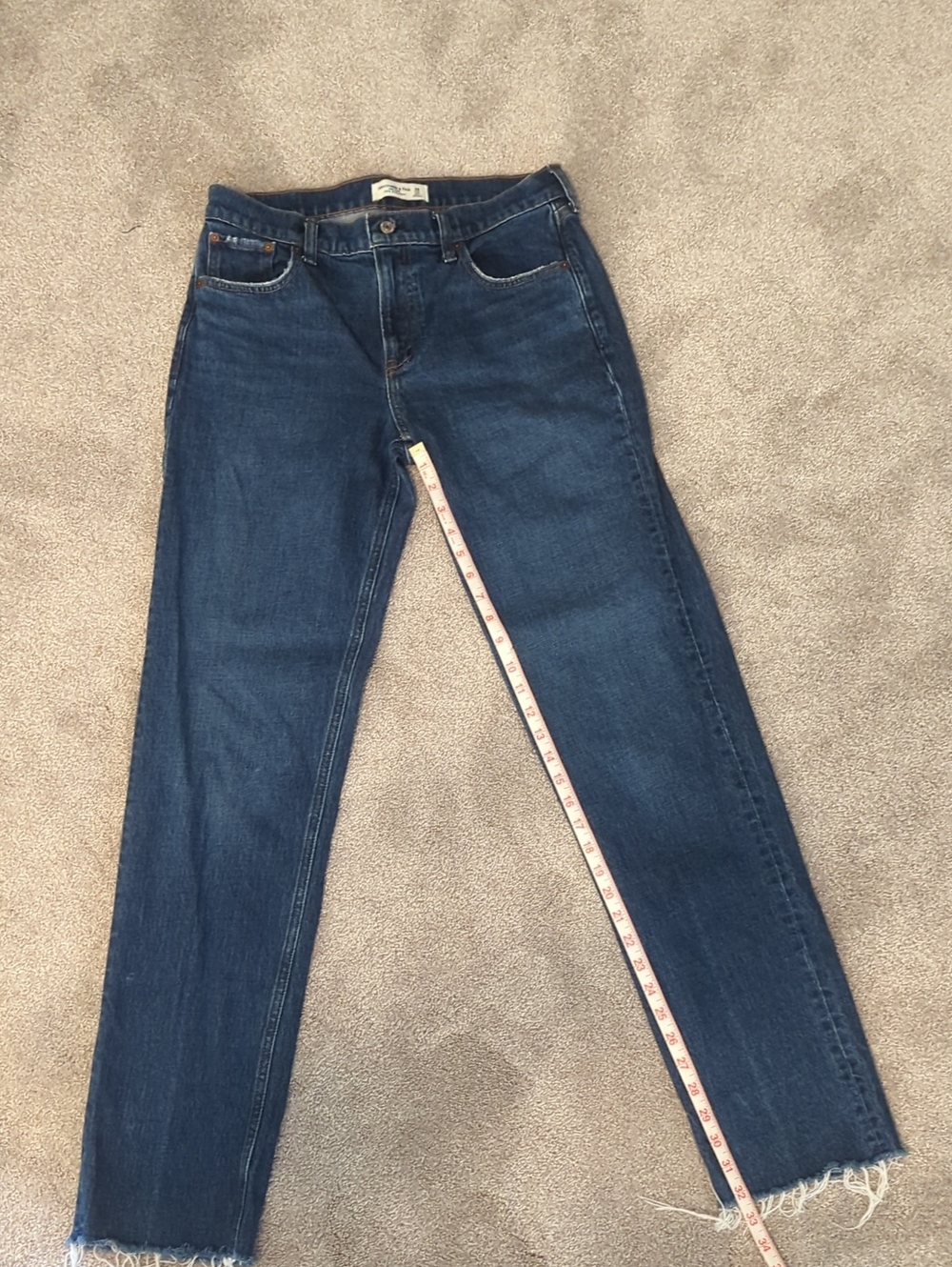 Abercrombie & Fitch Women's Dark Indigo Straight-Leg Jeans 29XL